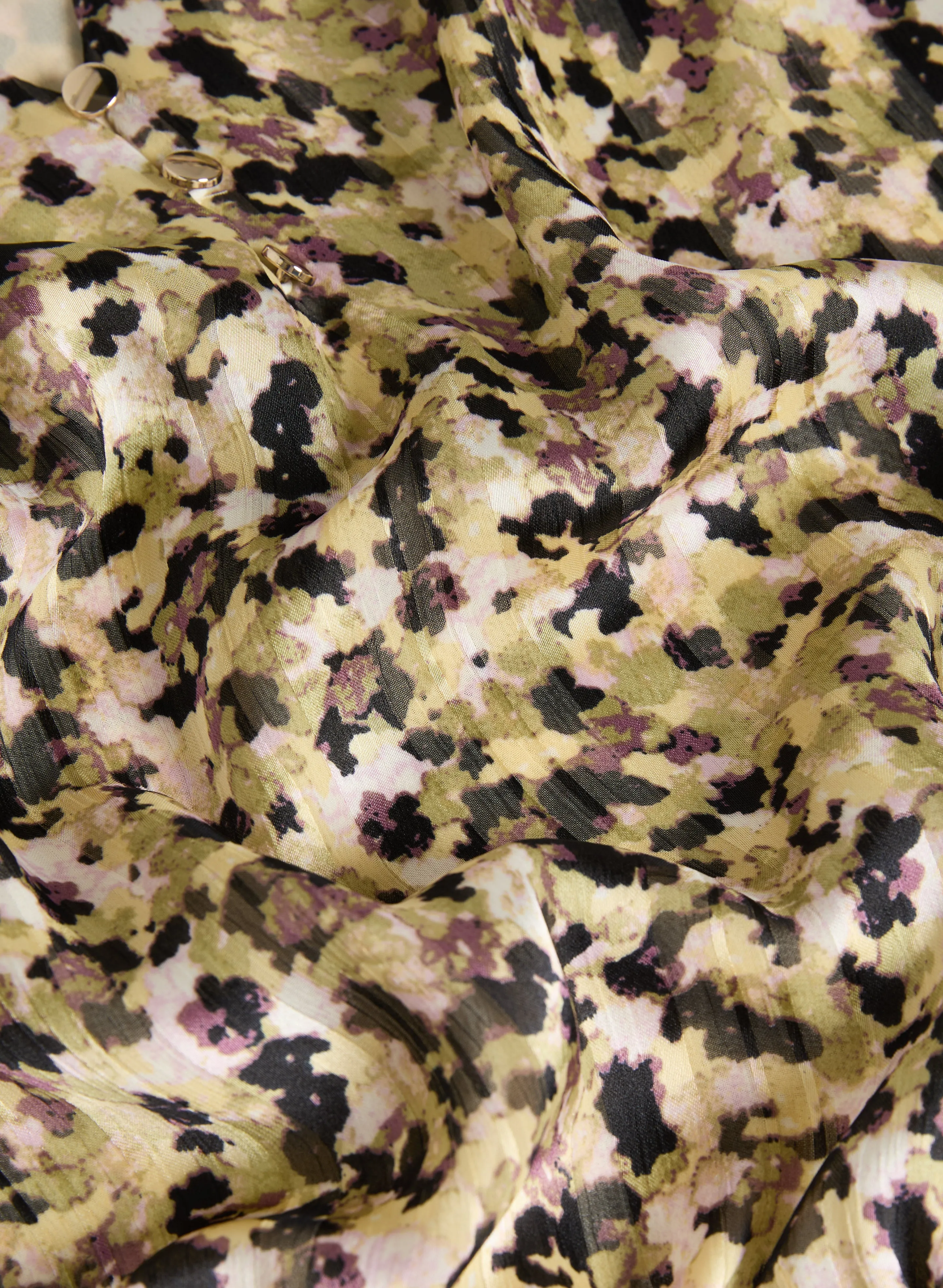 Abstract Print Smocked Waist Blouse