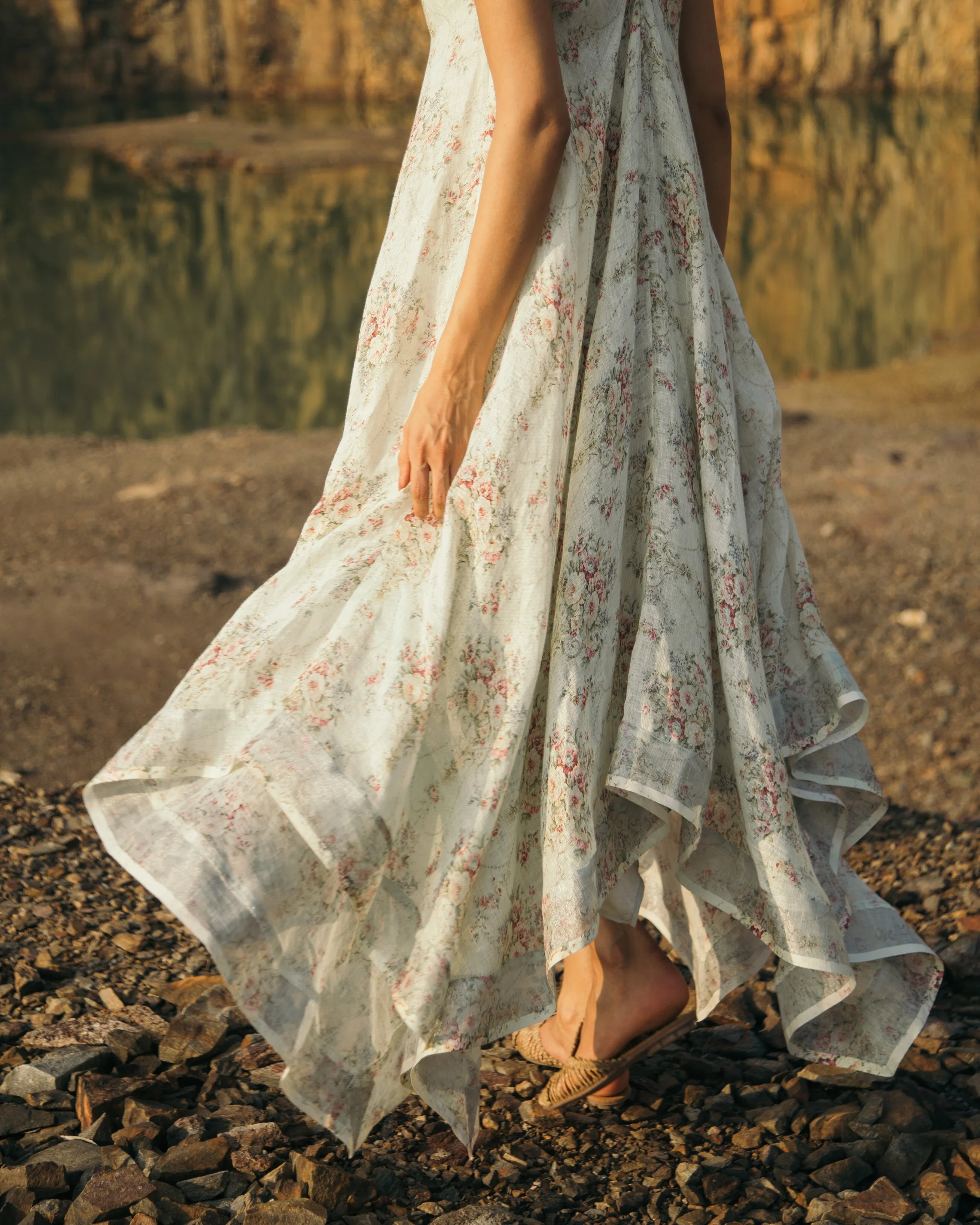 Asymmetric floral dress