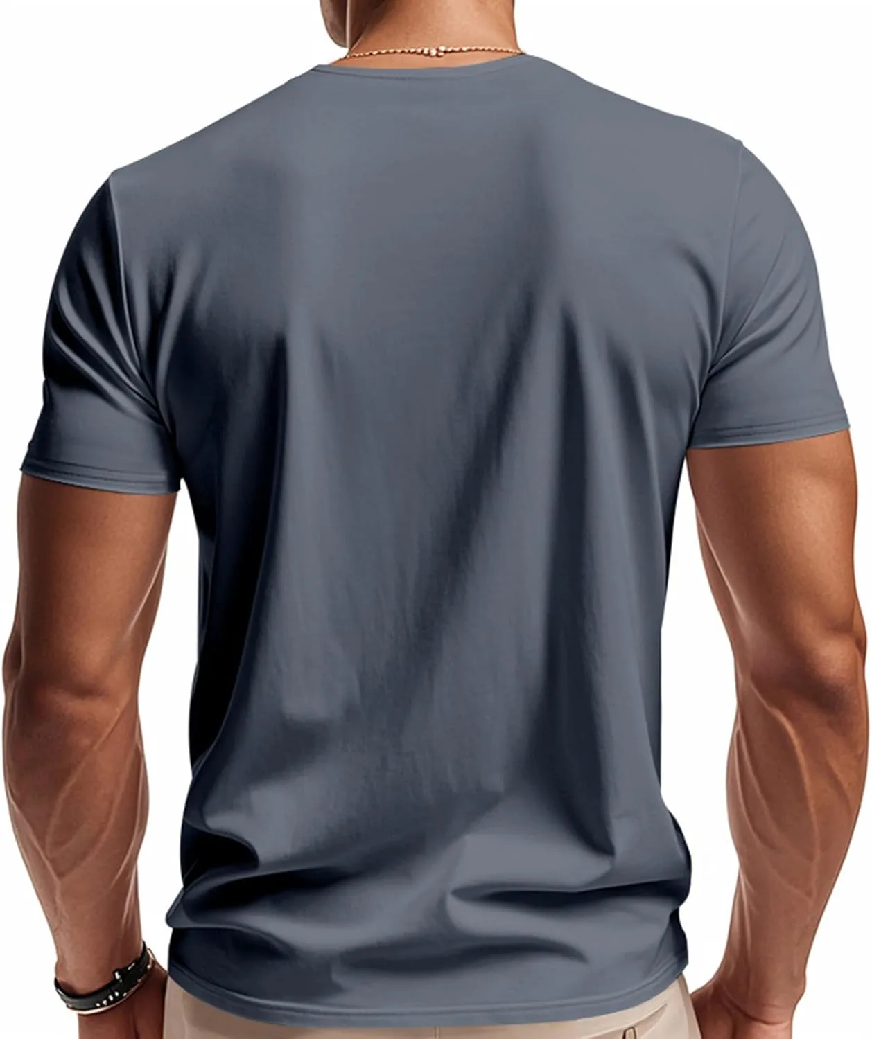 Athletic Shirts for Men Short Sleeve V Neck Basic Shirt Summer Quick Dry Casual Comfy Running Workout Pullover Tops