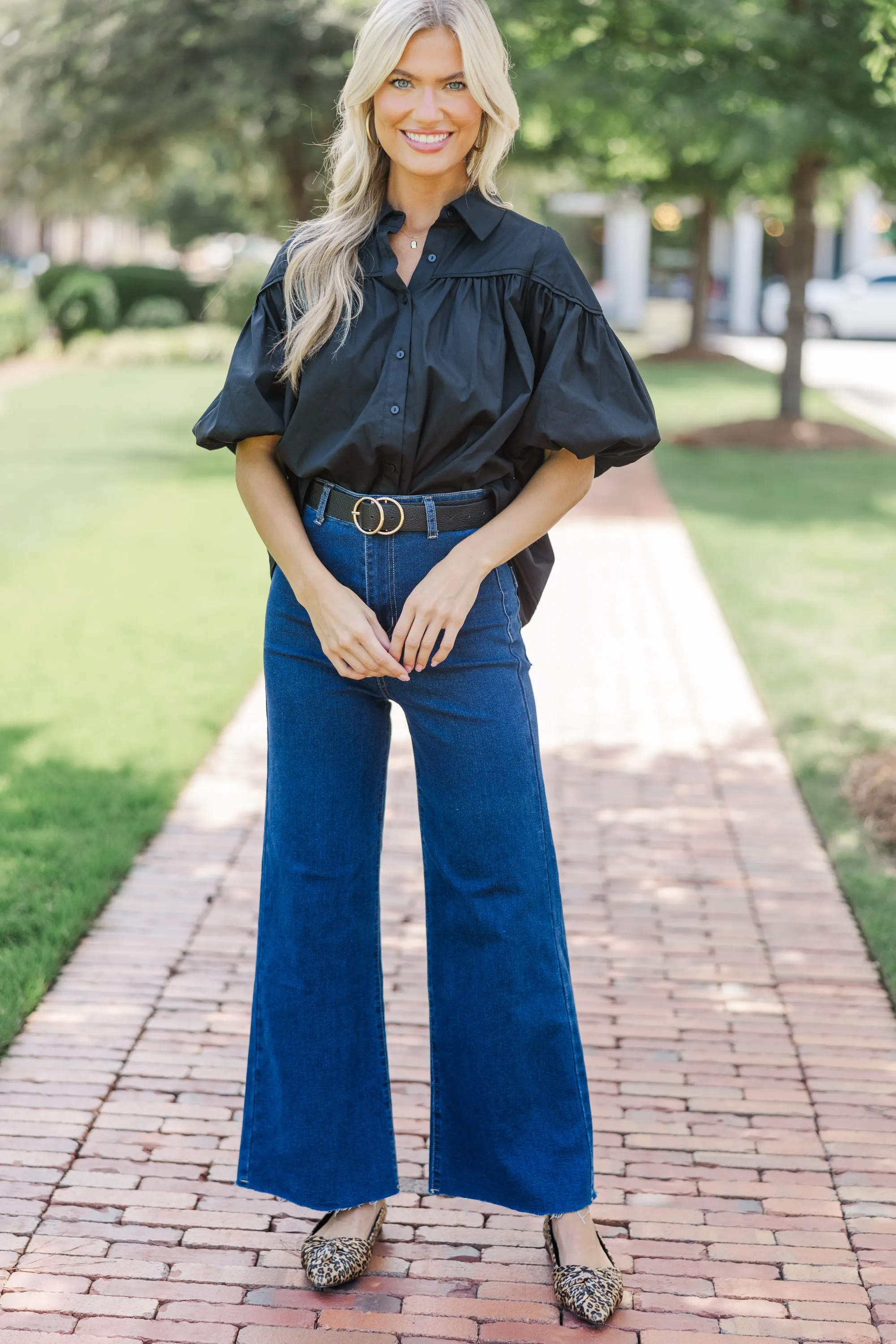 Better Than You Know Black Puff Sleeve Blouse