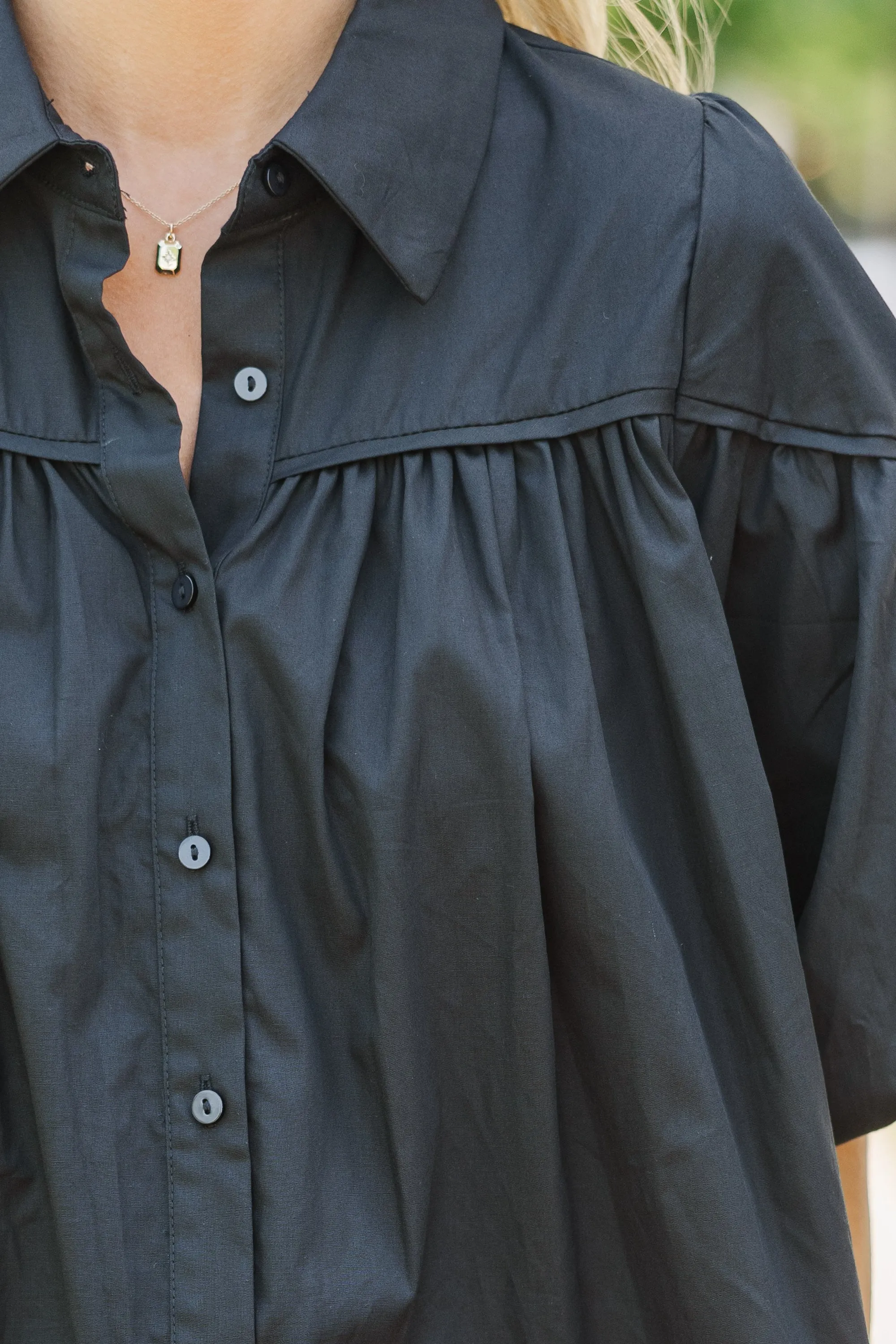 Better Than You Know Black Puff Sleeve Blouse