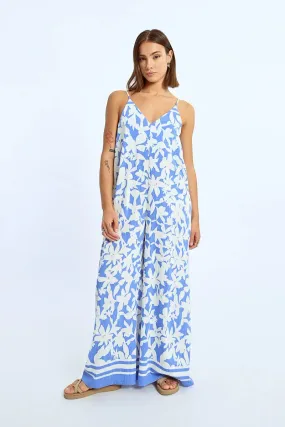 Blue Patterned Jumpsuit – Flowy, Chic, and Effortlessly Stylish One-Piece Outfit