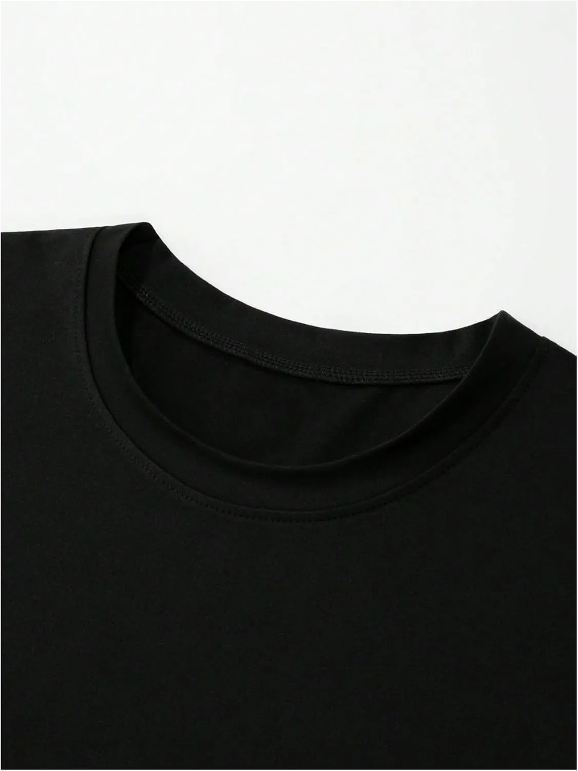 Boy's Letter Graphic Crewneck Tee Shirt Short Sleeve Drop Shoulder Cool Tops