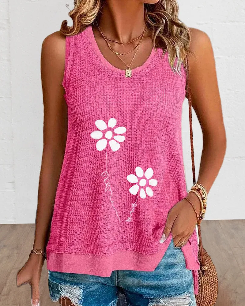Casual floral vest top