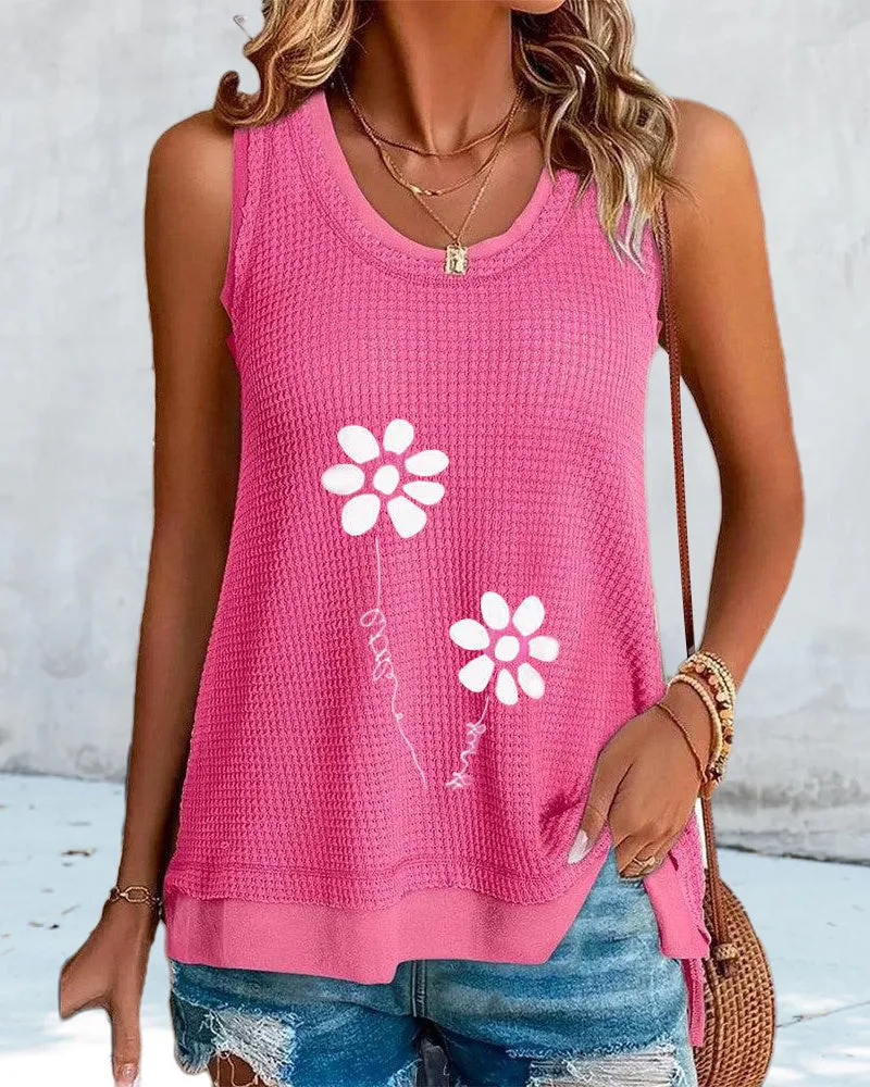 Casual floral vest top
