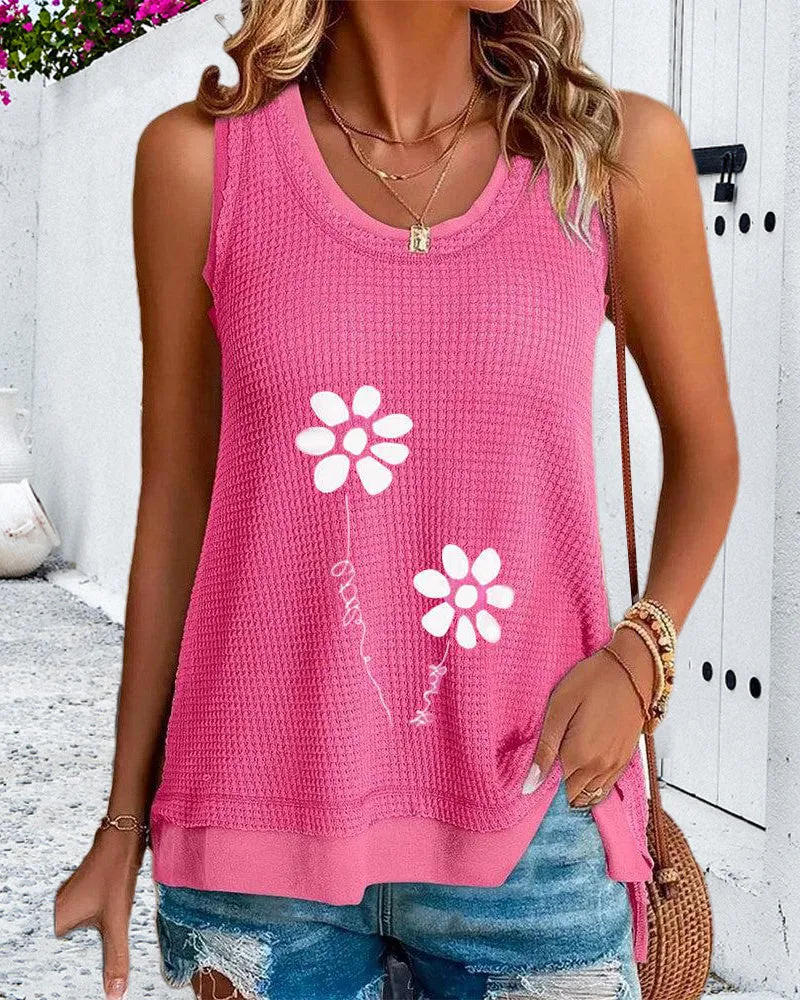 Casual floral vest top