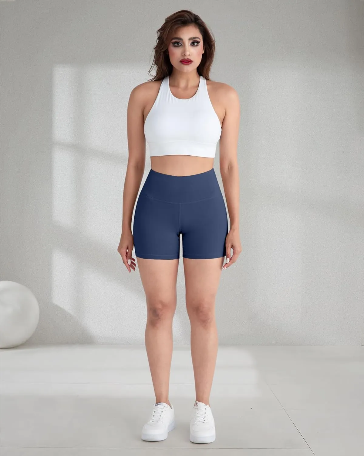 CHRLEISURE High Waisted Spandex Biker Shorts, Workout Booty Soft Yoga Shorts for Women