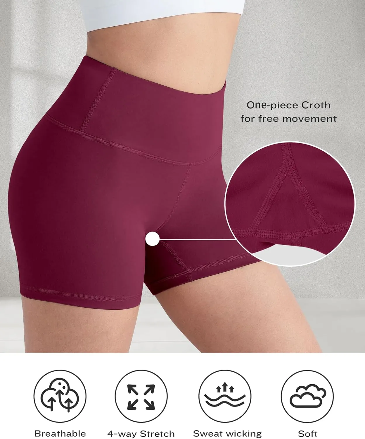 CHRLEISURE High Waisted Spandex Biker Shorts, Workout Booty Soft Yoga Shorts for Women