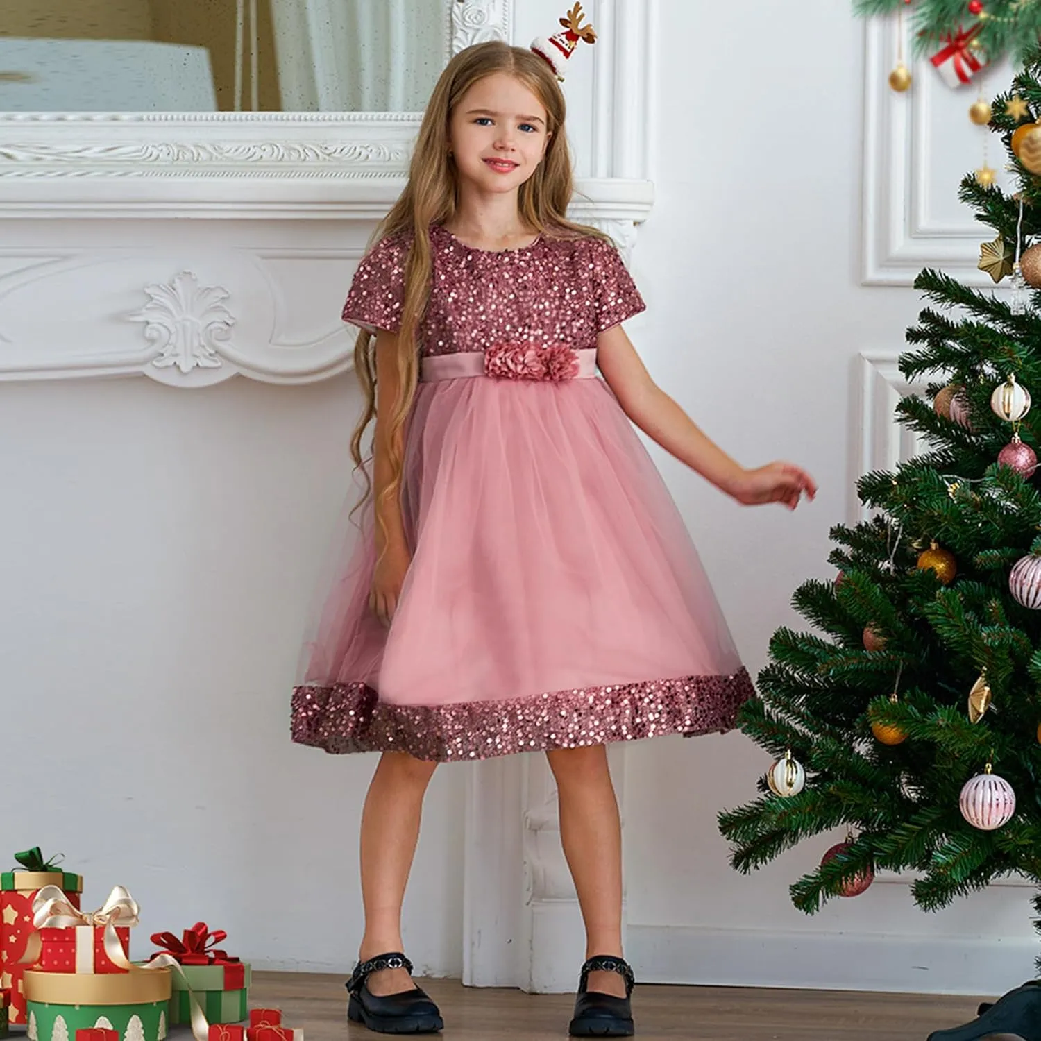 Cichic Elegant Girls' Special Occasion Dress Princess Dresses for Kids 5-6 Years Old Light Purple