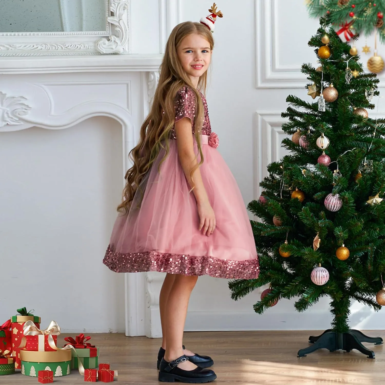 Cichic Elegant Girls' Special Occasion Dress Princess Dresses for Kids 5-6 Years Old Light Purple