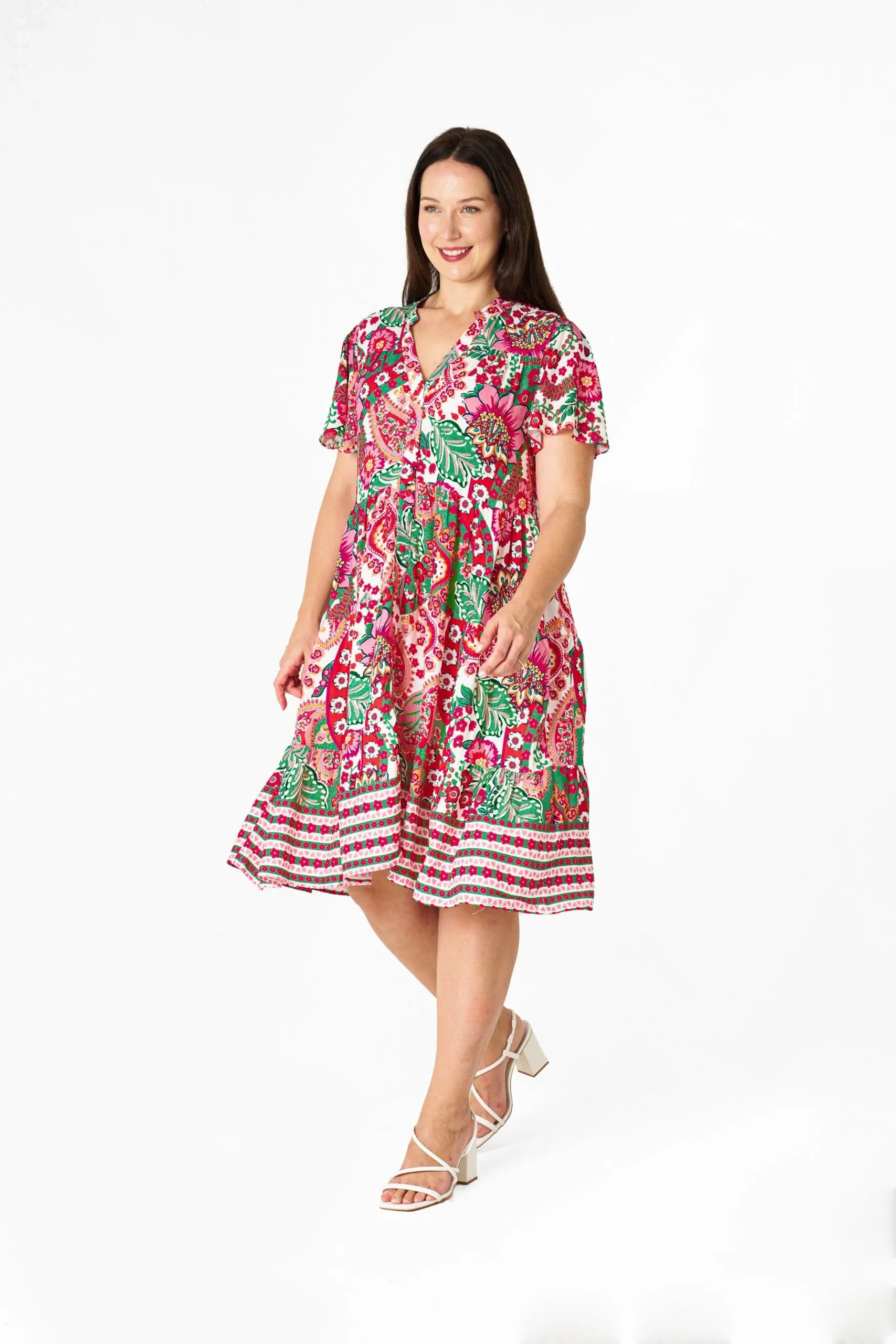 Connor Dress Red Print