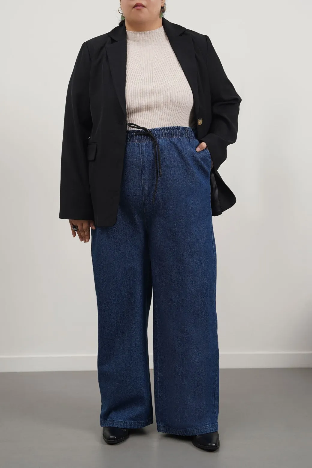 CURVE STRETCHY WAIST WIDE JEANS