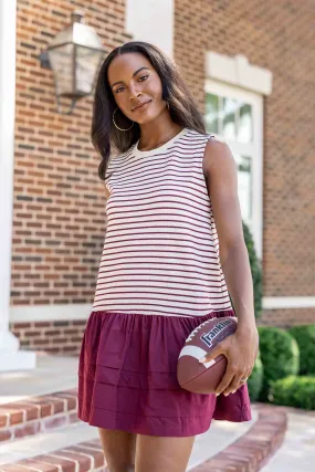 Faye Dress- Burgundy