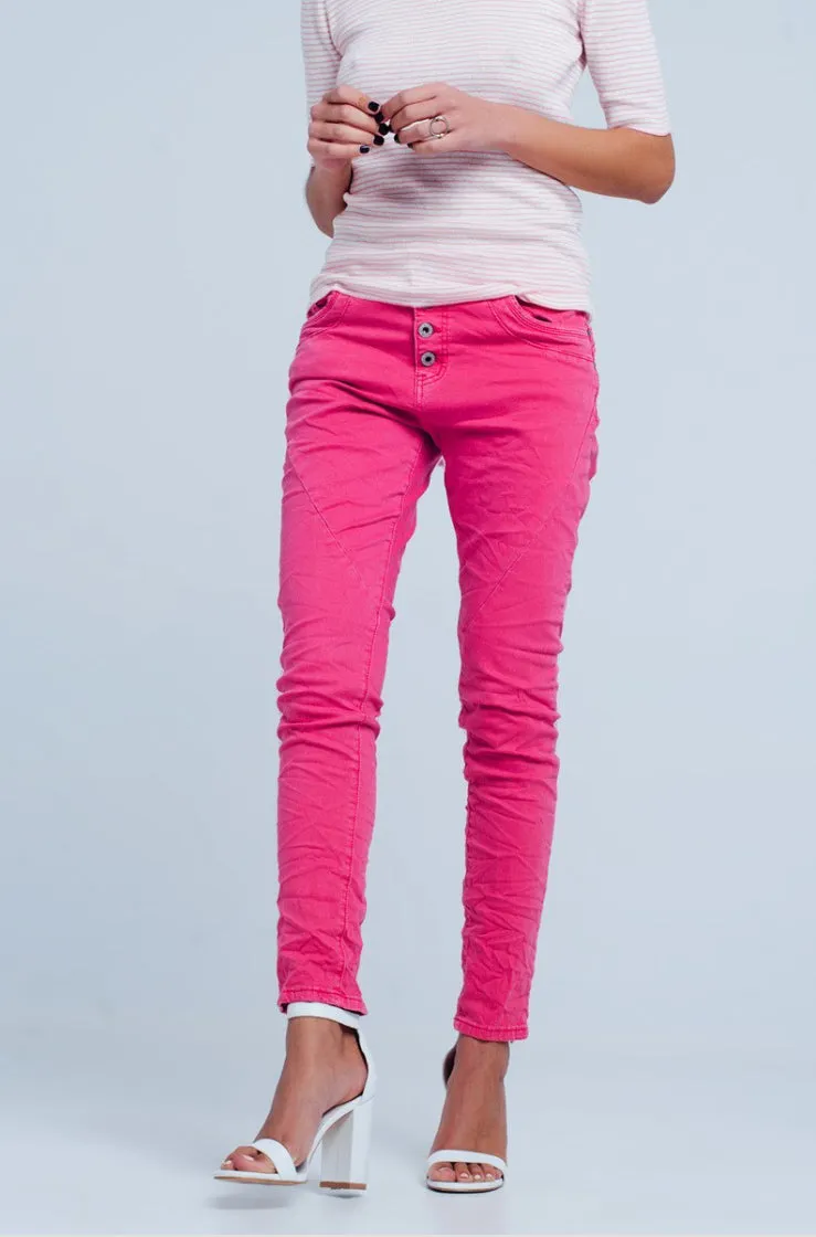 Fuschia Stretchy Jeans