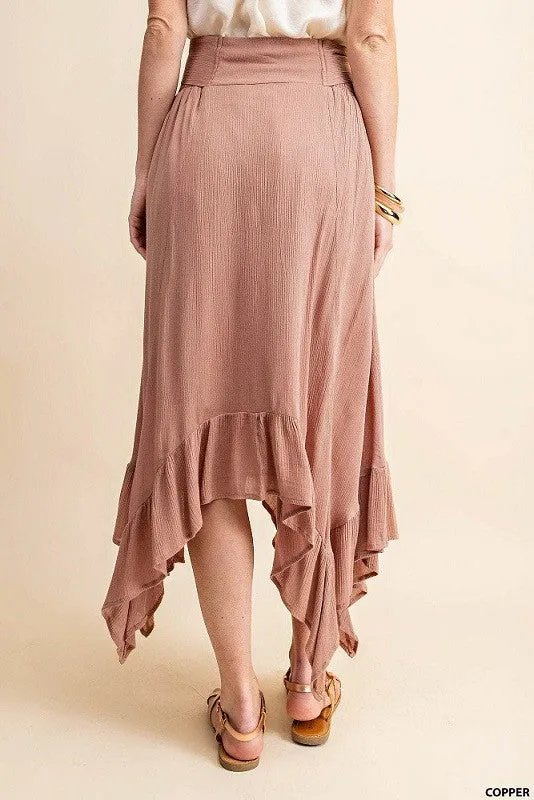 Handkerchief Hemline Skirt - Copper