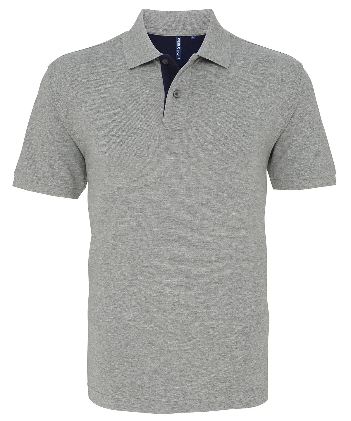 Heather/Navy - Men's classic fit contrast polo