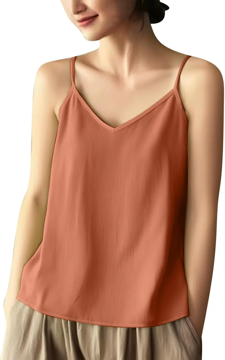 HGps8w Cotton Linen Tank Top for Womens Casual 2025 Summer Camisole Basic V Neck Casual Sleeveless Tunic Shirts Blouse