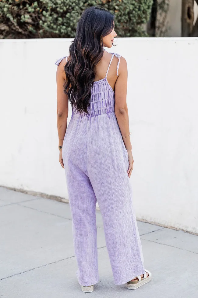 Jump For Joy Lavender Gauze Jumpsuit