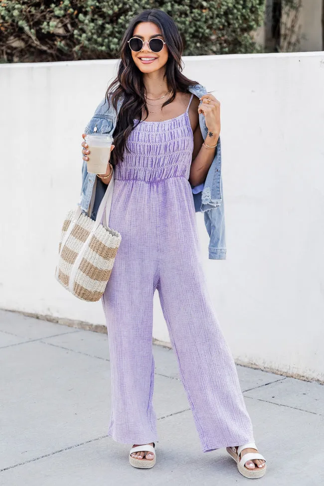 Jump For Joy Lavender Gauze Jumpsuit
