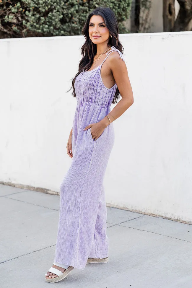 Jump For Joy Lavender Gauze Jumpsuit