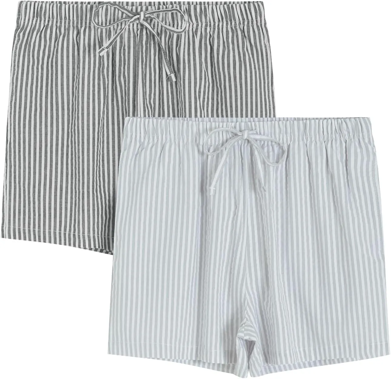 Latuza Women's Cotton Pajama Shorts Soft Seersucker Sleep Shorts Pack