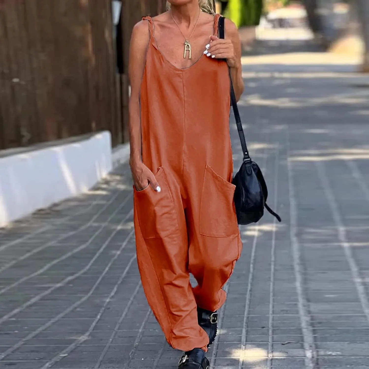 LCMTWX Jumpsuit for Woman Comfortable Shoulder Strap Loose Jumpsuit Pocket Summer Fashion Jumpsuit Jumpsuits Women Jumpsuit