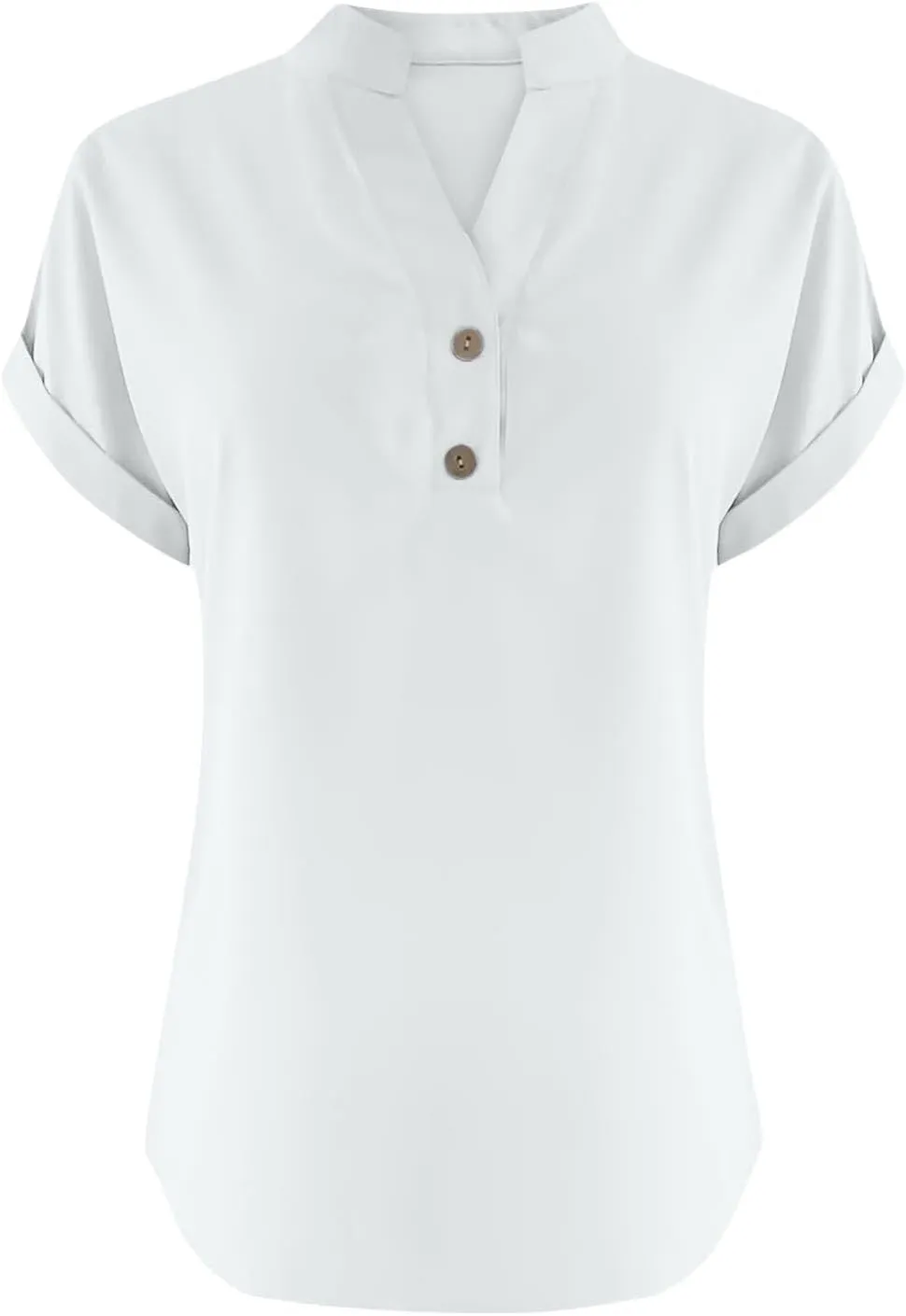 Linen Shirts for Women 2025 Summer Casual Button Down V Neck Short Sleeve Tops Comfy Trendy Business Work Blouses
