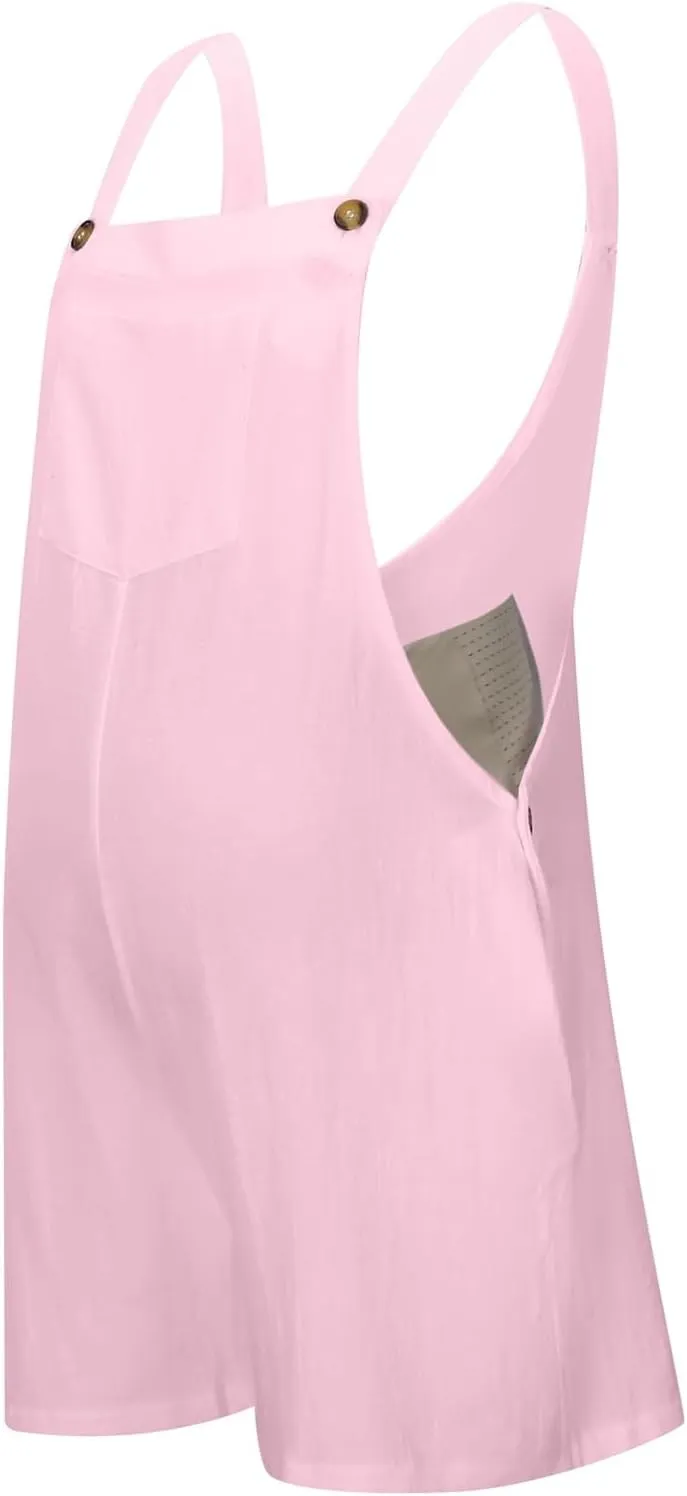 Maternity Jumpsuit for Pregnancy,Casual Short Pants Rompers Maternity Overalls One Piece Outfits with Pocket
