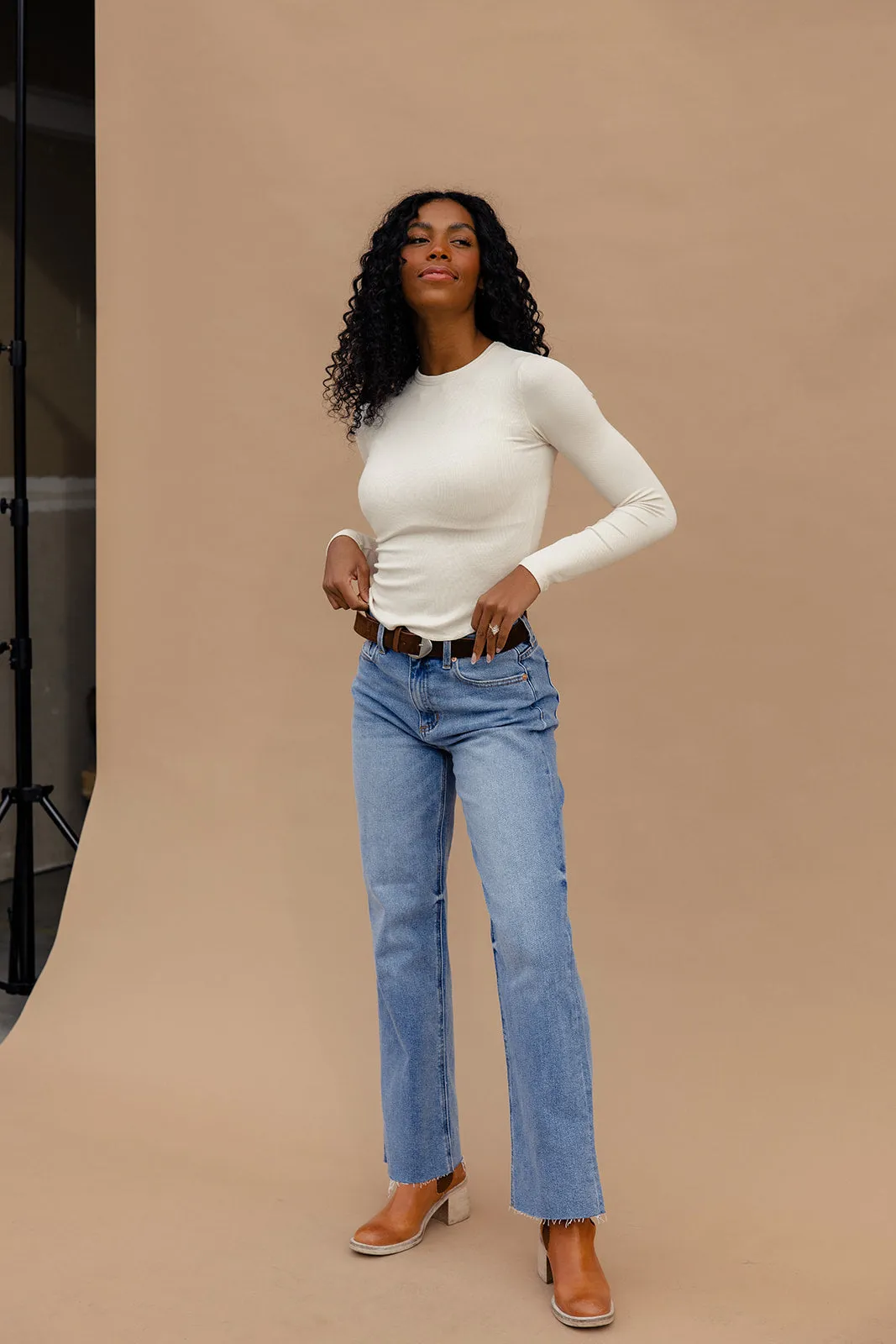Mav High Rise Wide Straight Jeans