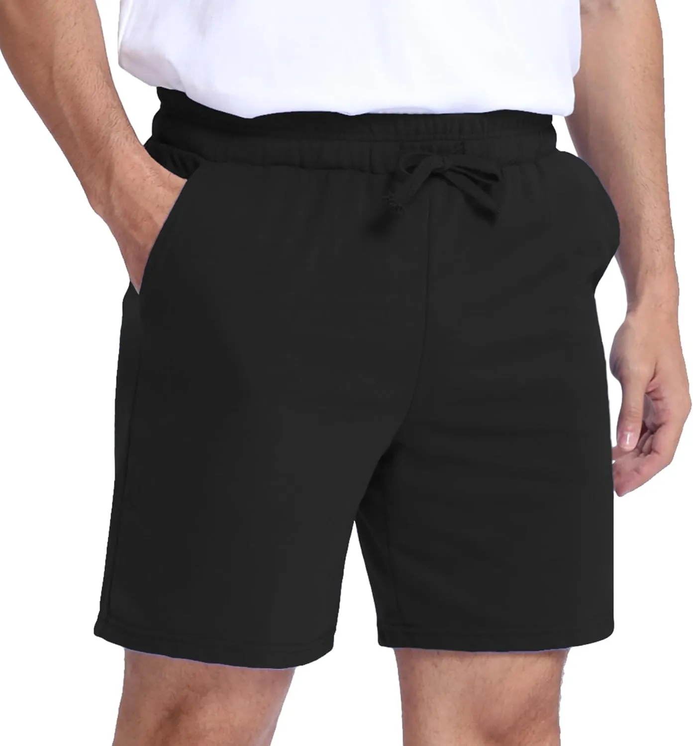 Mens Shorts 100% Cotton with Pockets  Lightweight, Soft Athletic Shorts for Lounge, Sleep, Workout