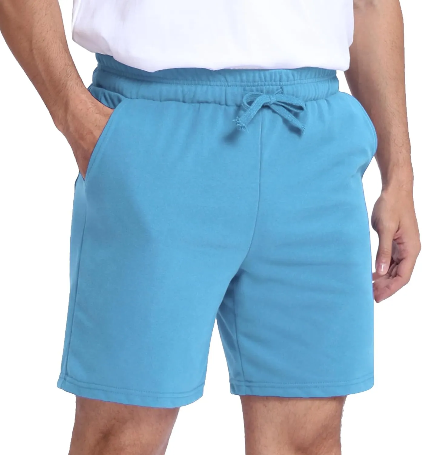 Mens Shorts 100% Cotton with Pockets  Lightweight, Soft Athletic Shorts for Lounge, Sleep, Workout
