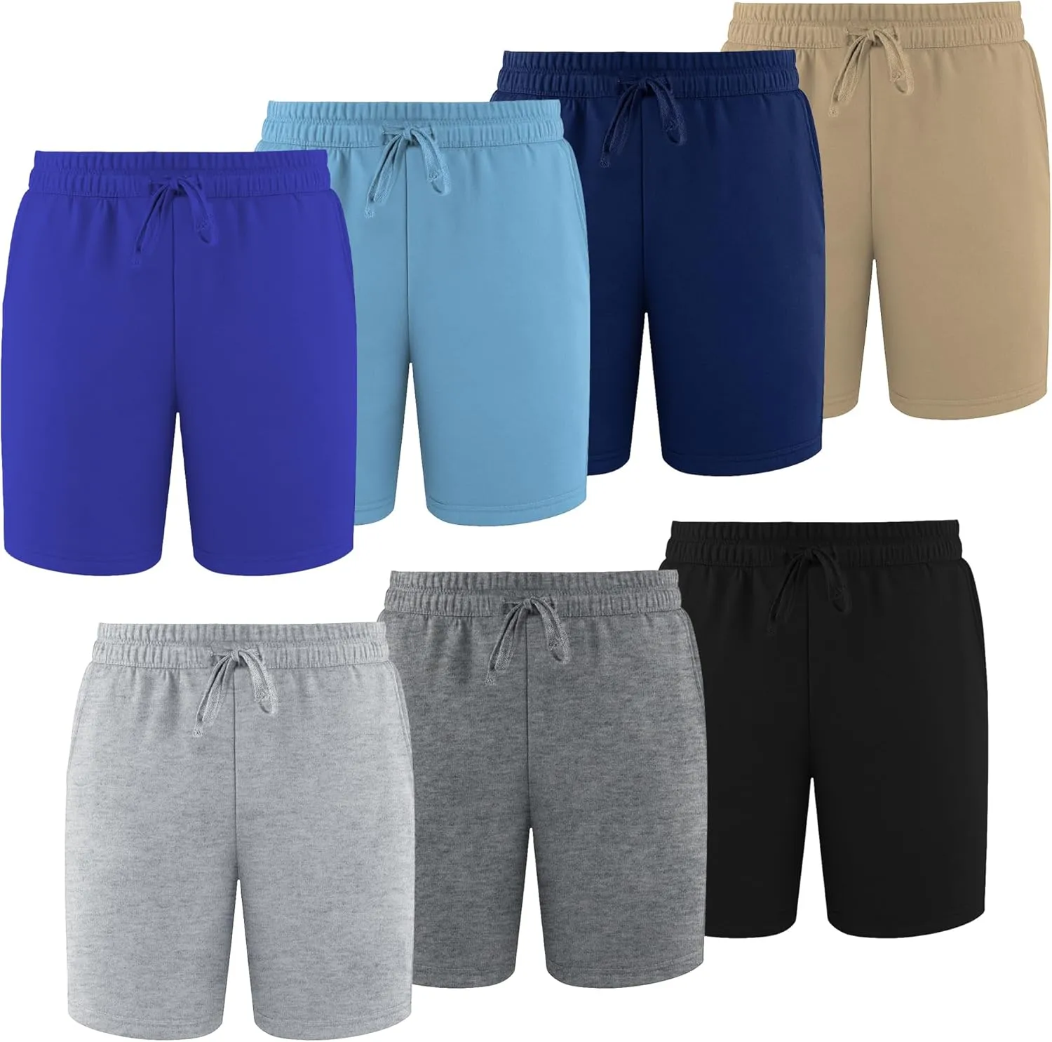 Mens Shorts 100% Cotton with Pockets  Lightweight, Soft Athletic Shorts for Lounge, Sleep, Workout