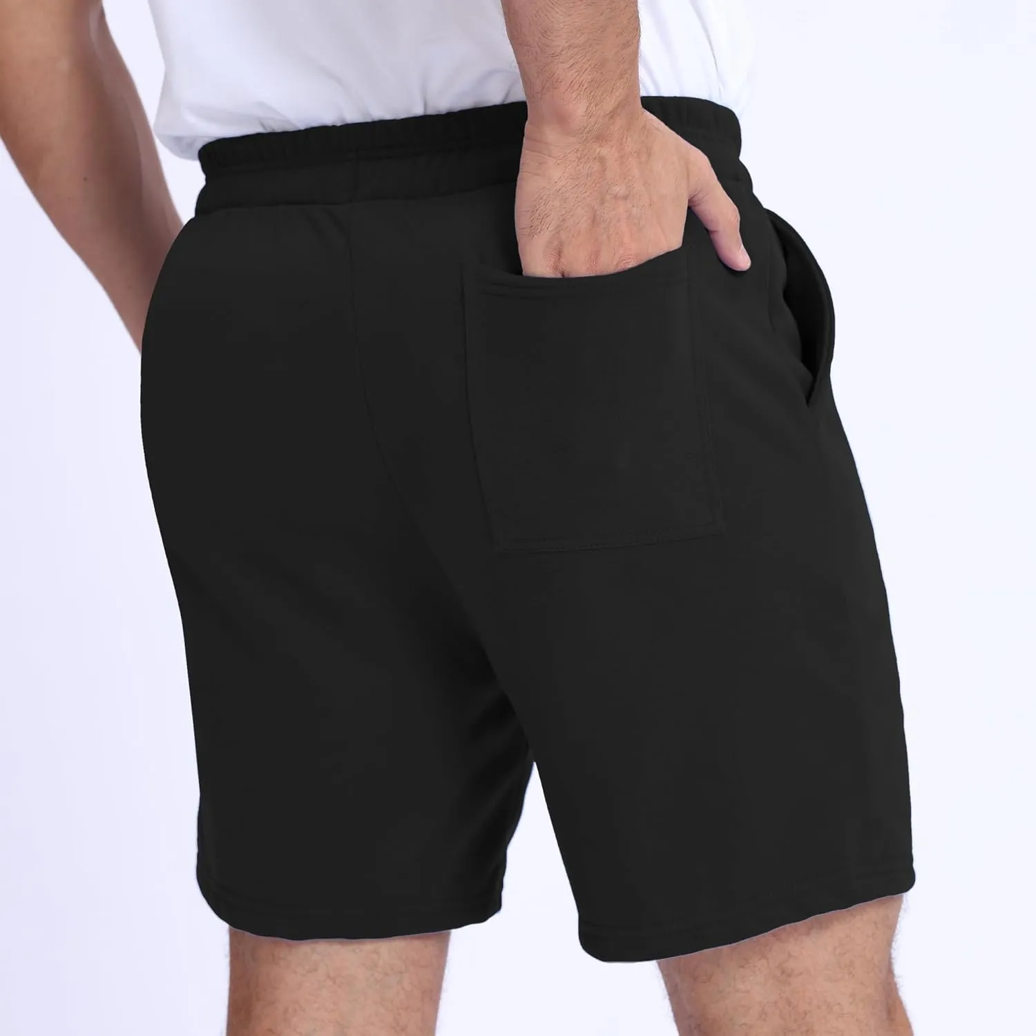 Mens Shorts 100% Cotton with Pockets  Lightweight, Soft Athletic Shorts for Lounge, Sleep, Workout