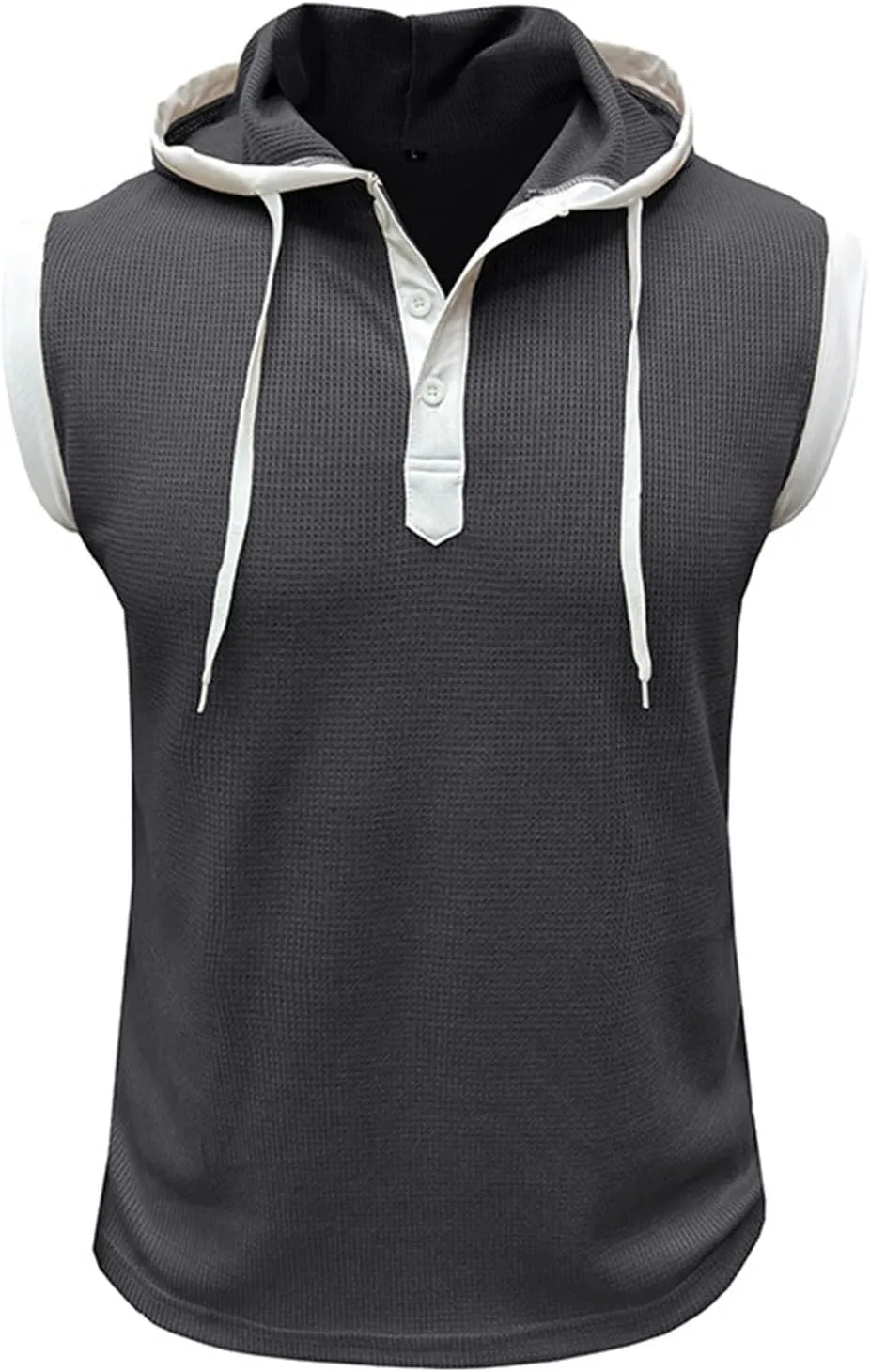 Men's Sleeveless Hoodie with Mask Casual Workout Gym Compression Tank Tops Summer Sleeveless Shirts Cool Hooded Sweatshirt