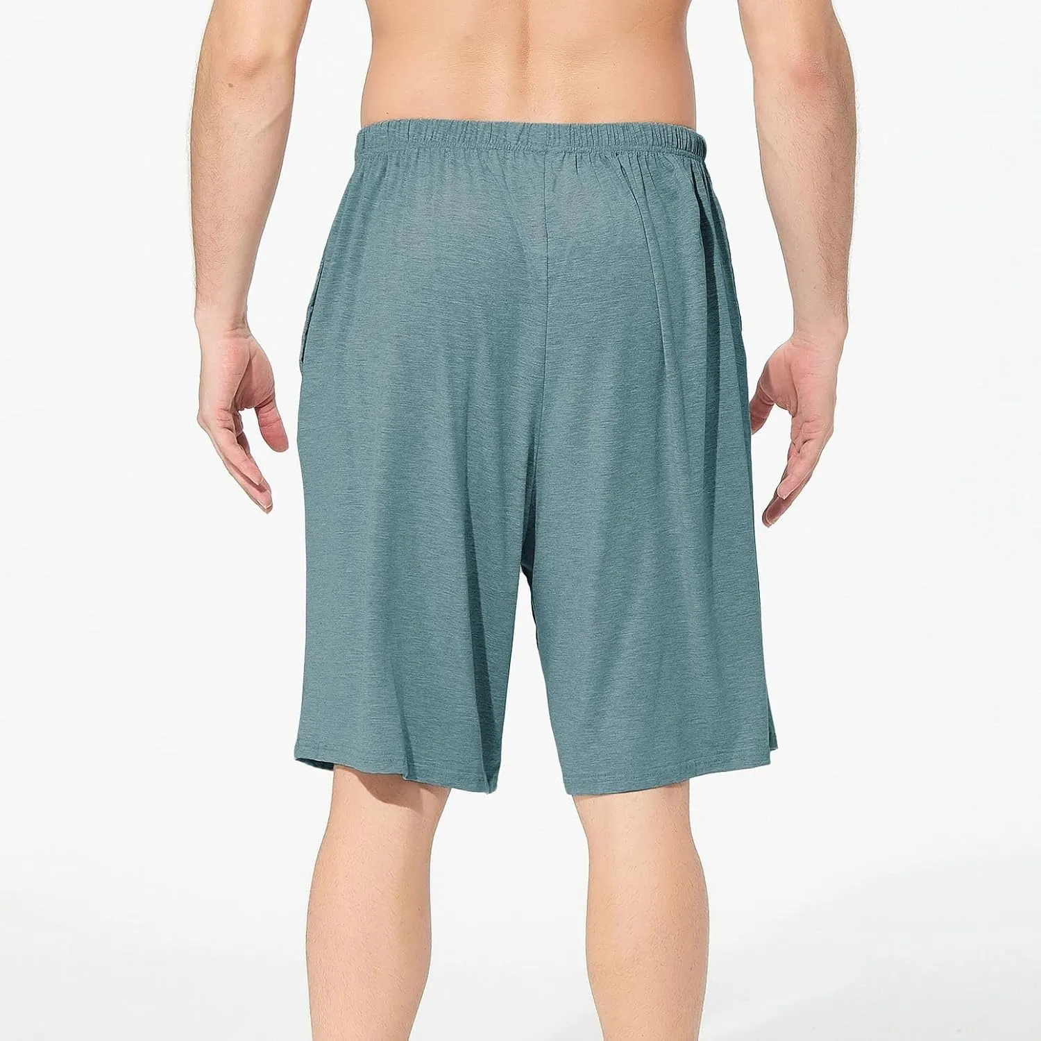 Men's Soft Pajama Shorts Cotton Pjs Bottoms Lightweight Summer Sleep Lounge Shorts Mid Waist Comfy