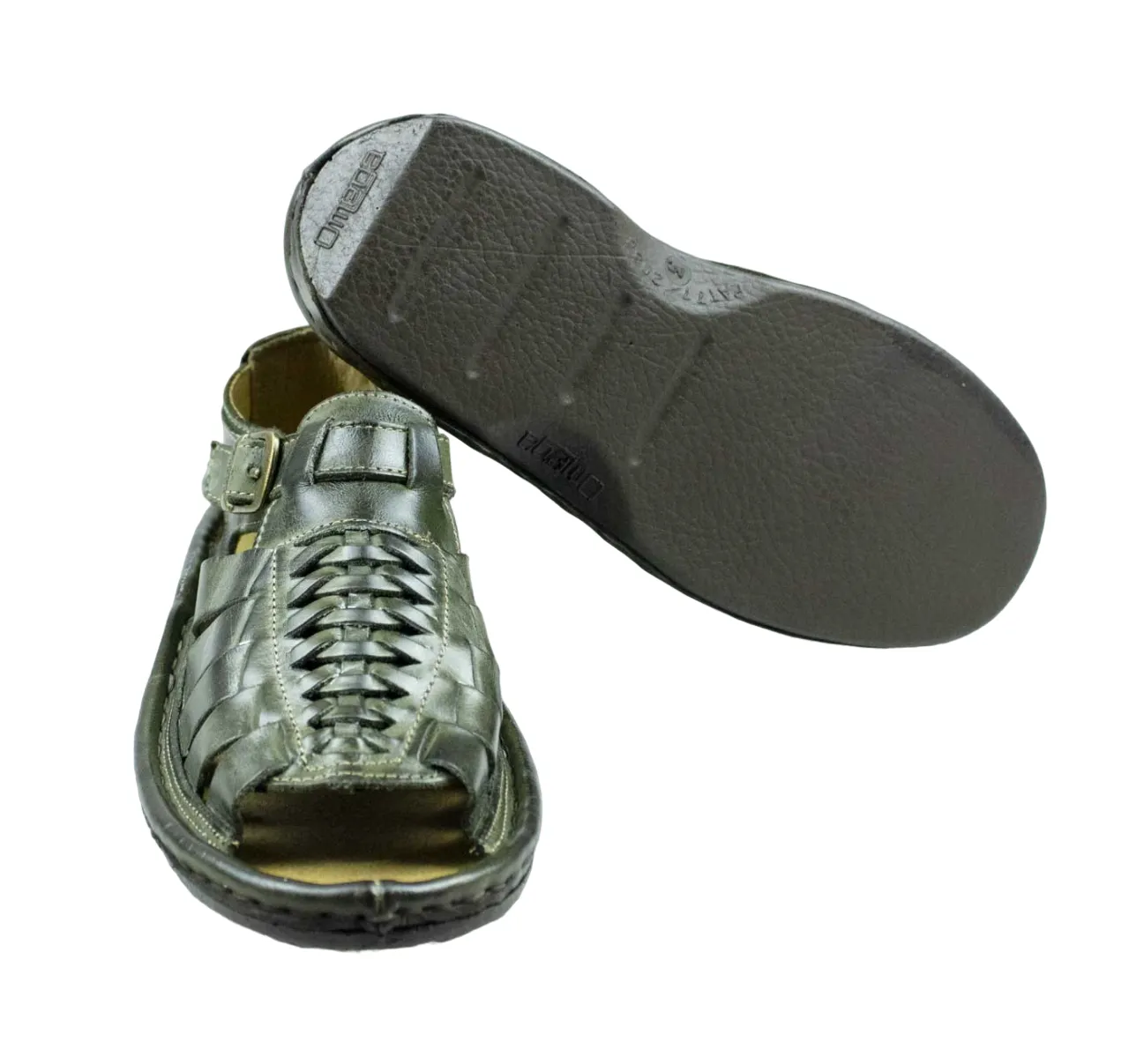 Omega Leather Youths Kgosi  Olive sandal