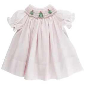Pastel Christmas Trees Smocked Bishop