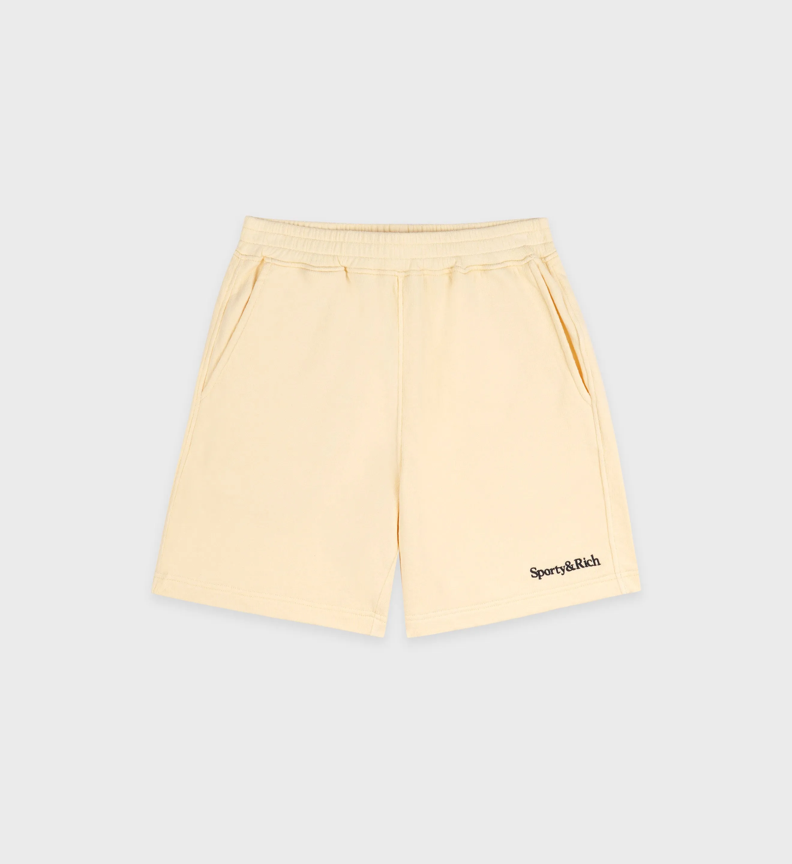 Serif Logo Soft Gym Short - Almond/Navy