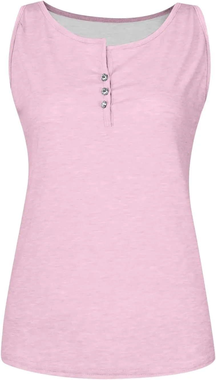 Sleeveless Womens Tank 2024 V-Neck Loose Tshirt Floral Printed Comfy Vest Flowy Daily Ladies Deep Side Cut Dressy