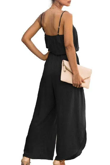 Spaghetti Strap Wide Leg Jumpsuit