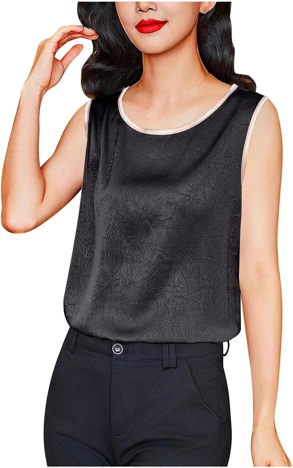 Tank Tops for Women 2025 Plus Size Solid Color Print Textured Crewneck Shirts Sleeveless Casual Trendy Beach Tank
