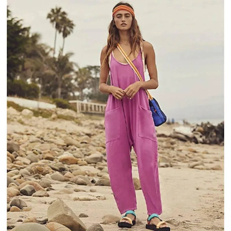 Two Shoulder Sleeveless Daily Jumpsuit SKJ23103