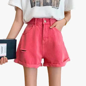 Wide Denim Shorts Soft Girl Aesthetic