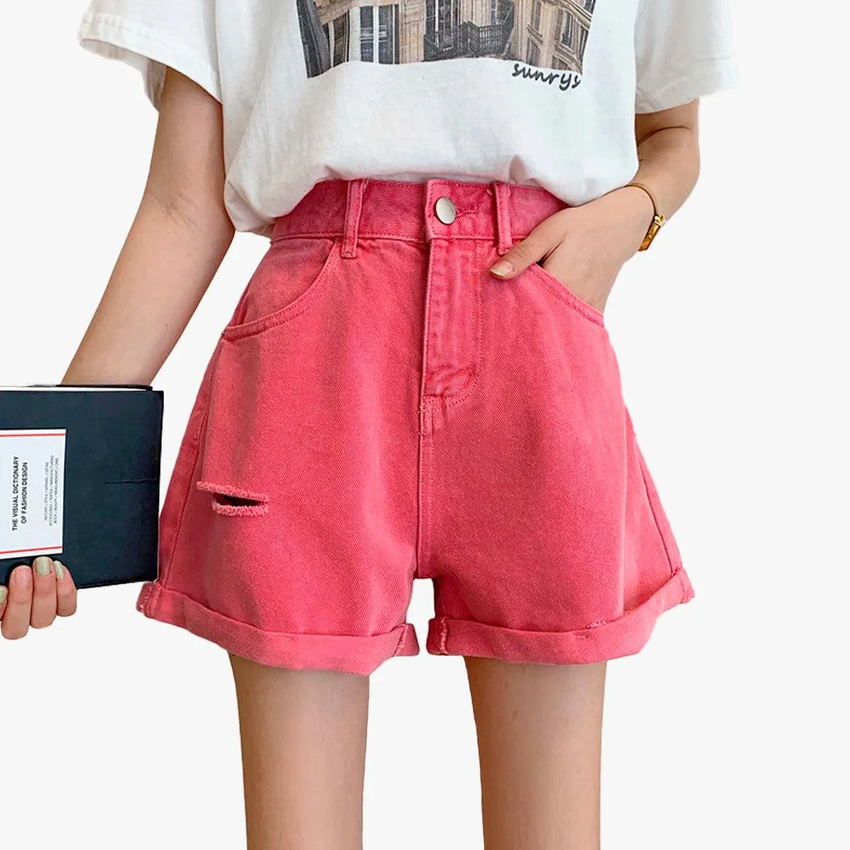 Wide Denim Shorts Soft Girl Aesthetic