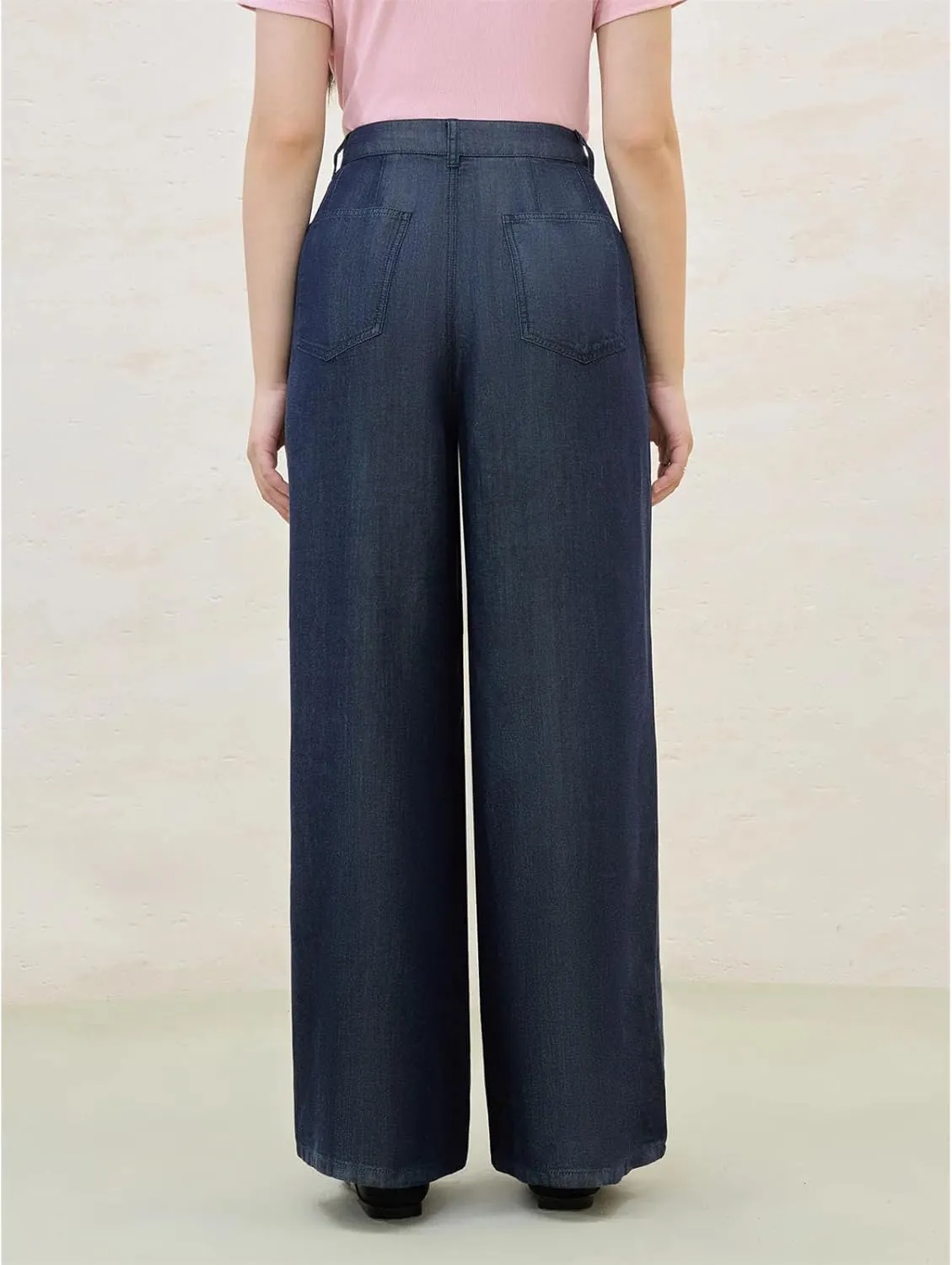 Women Casual Trousers Office Relaxed Straight-Leg Pants High Ladies Trousers Baggy Wide Leg Female